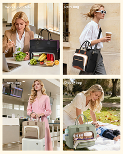 Sac à déjeuner LOVEVOOK <span class=keywords><strong>pour</strong></span> femmes, 3 en 1, sac de travail de bureau avec compartiment isotherme <span class=keywords><strong>pour</strong></span> le déjeuner, sac <span class=keywords><strong>pour</strong></span> ordinateur portable de 17,3 pouces <span class=keywords><strong>pour</strong></span> femmes - Product Image 6