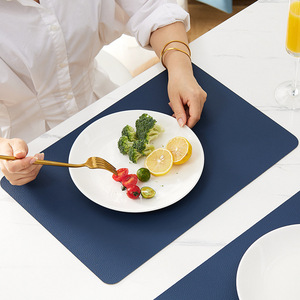 Nordic Style Minimalist PVC Placemat Heat Insulation Waterproof Oil Proof <b>Table</b> Mat Solid Color Round Shape - Product Image 2