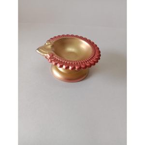 PARIJAT HANDICRAFT Lámpara de aceite Lakshmi Diya Deepak de diseñador de metal multicolor indio tradicional para interior y exterior Puja para - Product Image 4