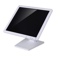 Support de moniteur d'ordinateur pliable en métal blanc, à poser sur un bureau, avec écran tactile, compatible VESA