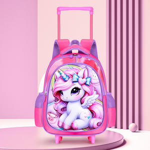 12 Zoll Cartoon Trolley-Schulranzen mit Rollen für Kinder, Grundschüler, Rucksack mit Wagen für Jungen und Mädchen - Product Image 5