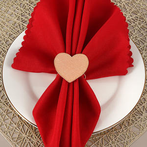 Neue Valentinstag Metall beschichtung Rosa Liebe Herz Servietten ring Hotel Tisch Western Restaurant Servietten schnalle Großhandel - Product Image 3