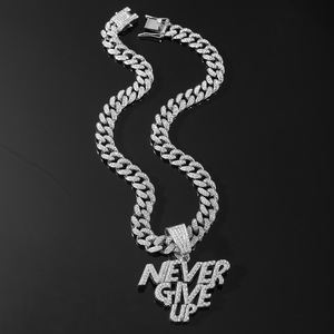 Collar con Colgante de Letra de Aleación Estilo Hiphop, Chapado en Oro y Plata, para Hombre, Joyería de Moda, Venta al Por Mayor, Gran Venta 2026 - Product Image 3