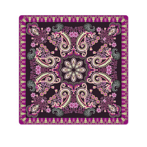 Purple square Flower Mahjong Mat with Retro Style Table Mat Is Suitable for Gaming and Features Quiet and Thick Construction - Product Image 1