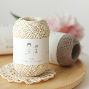 Yunfei 100% <span class=keywords><strong>fil</strong></span> <span class=keywords><strong>de</strong></span> <span class=keywords><strong>lin</strong></span> No.5 haute ténacité tricoté à la main tige aiguille Crochet laine ficelle utilisation pour le tricot à la main - Product Image 4