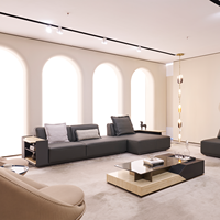Ensemble de canapé en cuir importé d'Italie moderne de luxe en usine de Foshan, canapé design, série en cuir épais, canapé de salon