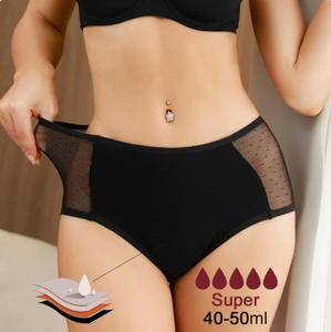 Culottes menstruelles pour femmes, fabriquées directement en usine, en coton pur à haute absorption, anti-fuites latérales, respirantes - Product Image 1