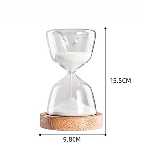 2025 mới đến biểu tượng tùy chỉnh 12 màu sắc ánh sáng cát hẹn giờ 15 phút đồng hồ cát với cơ sở gỗ để trang trí bàn - Product Image 3