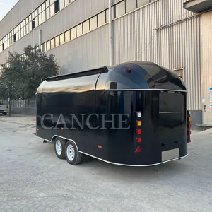 Remorque de camping mobile noire de 5 m, camion de restauration rapide pour l'extérieur avec équipement - Product Image 3