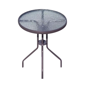 <b>Outdoor</b> Diameter 80cm Tempered Water Wave Glass Ripple Pattern Assembled <b>Round</b> <b>Table</b> for Balcony Garden and Patio - Product Image 2