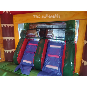 Structure gonflable commerciale à louer avec toboggan aquatique, style palmier tropical, pour enfants, avec souffleur - Product Image 6