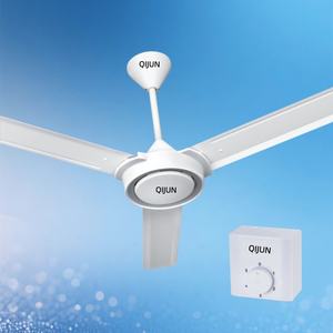 Ventilateur de plafond 56 pouces, nouveau modèle tendance avec régulateur à 5 vitesses, couleur blanc mat/noir, poids de 3,5 kg - Product Image 3