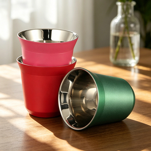 HIGHWIN <strong>Personalised</strong> Reusable Espresso Coffee <strong>Cups</strong> With Handle Sleeves, Custom Printed Logo <strong>Travel</strong> Mugs - Product Image 6