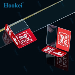 <strong>Supermarket</strong> plastic <strong>shelf</strong> edge talker sign holder <strong>wobbler</strong> HOOKEI pvc wob301 transparent - Product Image 5