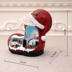 Dropshipping Shopify Resin Musical Rotating <b>Train</b> LED Music Box Night Light Christmas <b>Table</b> Decor Gift - Product Image 2