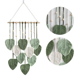 Macramé naturel feuilles salon chambre décoration à la main tenture murale pendentif coton <span class=keywords><strong>tapisserie</strong></span> murale - Product Image 3