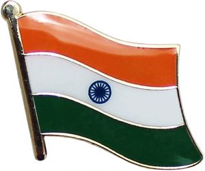 Badge drapeau indien en alliage de zinc pour la décoration de vêtements, procédé de goutte de colle, artisanat métallique - Product Image 1