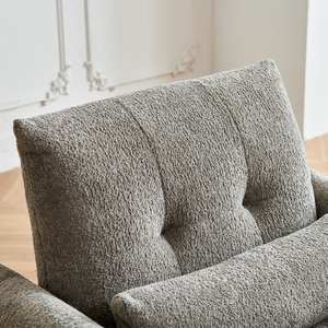 Canapé d'angle moderne en tissu velours carré, une place, cadre en bois, rembourré, fauteuil de lecture, villa, appartement, hôtel, chambre à coucher, salon - Product Image 3