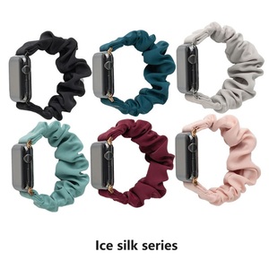 2024 luxe femmes caoutchouc élastique glace soie bracelets de montre pour IWatch série 7 <span class=keywords><strong>8</strong></span> 9 Chouchou bande <span class=keywords><strong>Bracelet</strong></span> pour <span class=keywords><strong>Apple</strong></span> <span class=keywords><strong>Watch</strong></span> 41MM 45MM - Product Image 5