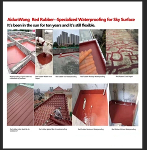 <span class=keywords><strong>Peinture</strong></span> imperméable en caoutchouc <span class=keywords><strong>rouge</strong></span> Revêtement d'étanchéité résistant aux fissures hautement élastique pour toit en béton - Product Image 6