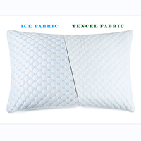 Oreiller en mousse à mémoire déchiquetée bleue Ice Cooling pour dormir Oreiller en gel de lit de refroidissement hypoallergénique
