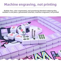 Mahjong Melamin Kuromi Ungu Buatan Khusus Merek Trendi Perlengkapan Rumah Tangga Ukuran Besar/Ekstra Besar Hadiah Sempurna