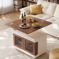 Table basse de style vintage en bois massif pour la maison, petits salons, multifonctionnelle, hauteur réglable, extensible, pliable