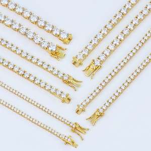 Collier Chaîne Tennis Hip-hop en Gros pour Hommes et Femmes, Plaqué Or 18K, Argent S925, Diamant de Laboratoire VVS, Moissanite, 2-6mm - Product Image 2