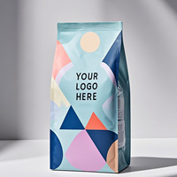 Sachets personnalisés en PE à fond plat refermables, 100 % qualité alimentaire avec fermeture éclair pour l'emballage du thé et du café, recyclables