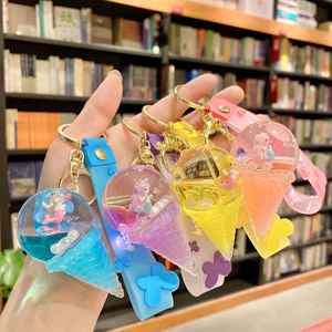 3D Acrylic Cartoon <b>Key</b> <b>Chain</b> With Oil Floating Mermaid Quicksand Ice Cream Acrylic <b>Key</b> <b>Chain</b> Bag Car Pendant - Product Image 1