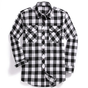 Camisas de Franela a <span class=keywords><strong>Cuadros</strong></span> de Manga Larga en Rojo, Negro y Azul Otoñales, <span class=keywords><strong>con</strong></span> Cuello Camisero, Camisas Casuales a <span class=keywords><strong>Cuadros</strong></span> Anchos y Coloridos - Product Image 4