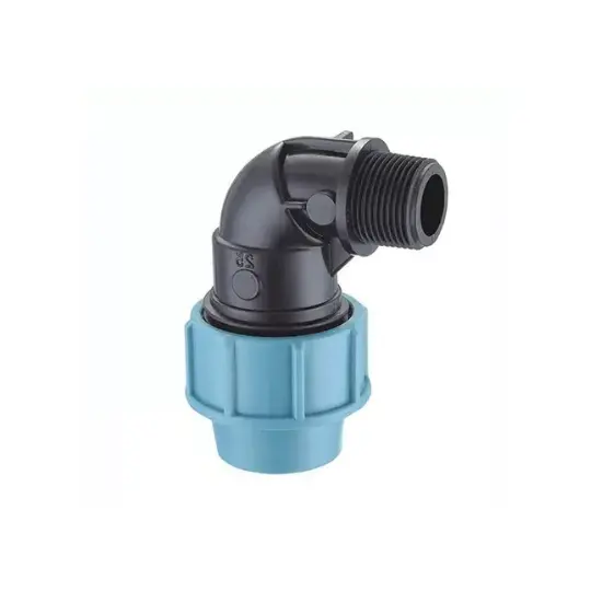 PP Compression Fitting Male Bend Polypropylene connectors for Water Supply and Irrigation Pipe Fittings