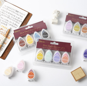 Nouveau paquet de 4 tampons encreurs rosée pour tampons papier et tissu 2023 - Product Image 1