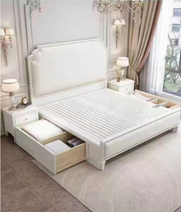 <span class=keywords><strong>Lit</strong></span> doux en chêne européen classique Chambre à coucher classique Lits en bois King Oak Ensemble <span class=keywords><strong>de</strong></span> meubles <span class=keywords><strong>de</strong></span> chambre à coucher classiques pour villa <span class=keywords><strong>Maison</strong></span> avec tabouret - Product Image 4