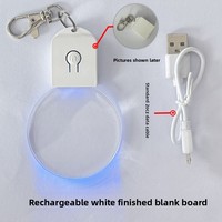 Lampe de nuit en acrylique LED avec logo personnalisé, rechargeable par batterie, 7 LED RVB changeantes de couleur, vente en gros