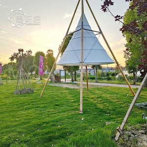 Tienda de Campaña Piramidal Tipo Tipi para Campamento al Aire Libre, Eventos y Fiestas, con Linterna de Bambú - Product Image 2