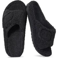 Chaussons d'intérieur pour femme, style coréen, à bout ouvert, respirants, légers, en suède, avec doublure en polaire Teddy, adhésion à froid, avec support de voûte plantaire en plastique