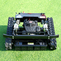 Mesin Pemotong Rumput Mini Portabel Tanpa Kabel Berbahan Bakar Bensin 224cc, Model Crawler, Kontrol Jarak Jauh Pintar, dengan Sertifikat CE