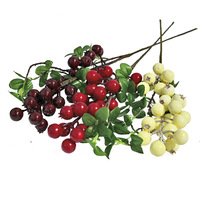 Dekorasi dalam ruangan taman pohon Apple tangkai buah 93 CM ornamen buah buatan merah cabang Berry buatan