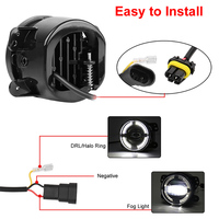 Nouveau phare antibrouillard LED en aluminium 12V 30W Halo Angel Eye DRL pour Wrangler JK 2007-2017, projecteur rond de 4 pouces