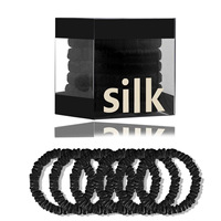 Élastique à cheveux luxueux 100% soie de mûrier, haute élasticité, anti-emmêlement, avec nœud en ruban, accessoires de mode pour femmes
