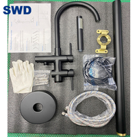 Mitigeur de douche pour baignoire autoportante en laiton noir, mitigeur de douche sur pied, ensemble de douche sur pied, robinet de baignoire autoportante