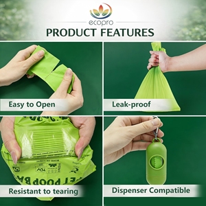 Bolsas para excremento <span class=keywords><strong>de</strong></span> perro biodegradables y compostables, certificadas por BPI TUV, a prueba <span class=keywords><strong>de</strong></span> fugas. - Product Image 3