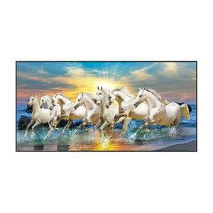 Peinture murale en porcelaine cristalline HD avec impression de paysage animalier, <span class=keywords><strong>7</strong></span> chevaux au galop, pour salon, vente en gros d'usine - Product Image 4