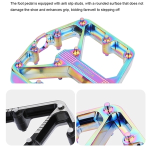 Pedales de Bicicleta Universales Zhuifeng de Aleación de Aluminio Ultraligeros, Antideslizantes, con Rodamientos QS-<span class=keywords><strong>BBP</strong></span>-01 para Bicicletas de Montaña y Carretera - Negro/Arcoíris - Product Image 3