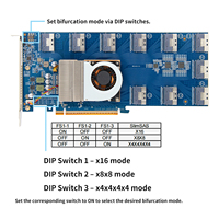 Carte d'extension PEX88096 PCIe 4.0 X16 avec 10 ports SFF-8654 pour GPU externe et stockage NVMe – Extension serveur haute vitesse en stock