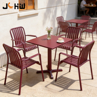 Chaise de salle à manger d'extérieur en aluminium durable pour restaurant, café, bistrot, mobilier de patio commercial extérieur Foshan