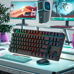Teclado de gran oferta 60 por ciento RGB LED retroiluminado Teclado mecánico Teclado Gamer con cable inalámbrico ergonómico para juegos - Product Image 3