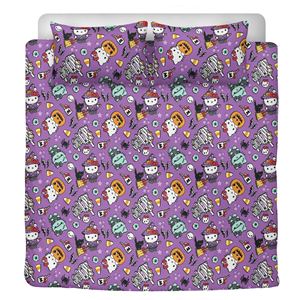 Tùy Chỉnh 3D In Hiện Đại Mèo Con Nhân Vật Cho Halloween Trẻ Em Của Tấm Ga Giường Duvet Cover Set Với 2 Vỏ Gối Trẻ Em Bộ Đồ Giường - Product Image 3