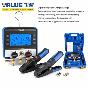 Manómetro Digital VRM2S con Abrazaderas <span class=keywords><strong>de</strong></span> Temperatura, Juego <span class=keywords><strong>de</strong></span> Manómetros Dobles para Carga <span class=keywords><strong>de</strong></span> Refrigerante <span class=keywords><strong>de</strong></span> <span class=keywords><strong>Aire</strong></span> <span class=keywords><strong>Acondicionado</strong></span> - Product Image 1